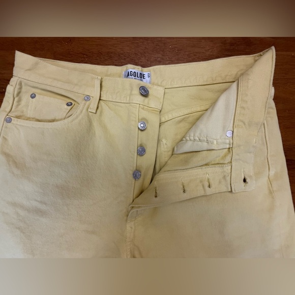 Women’s Agolde Parker Cropped Jean Butter Yellow 32 - Picture 6 of 7
